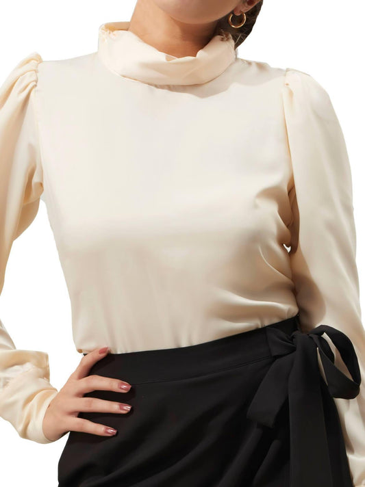 Cream White Top for Women (GBWT1024) - GOOSEBERY