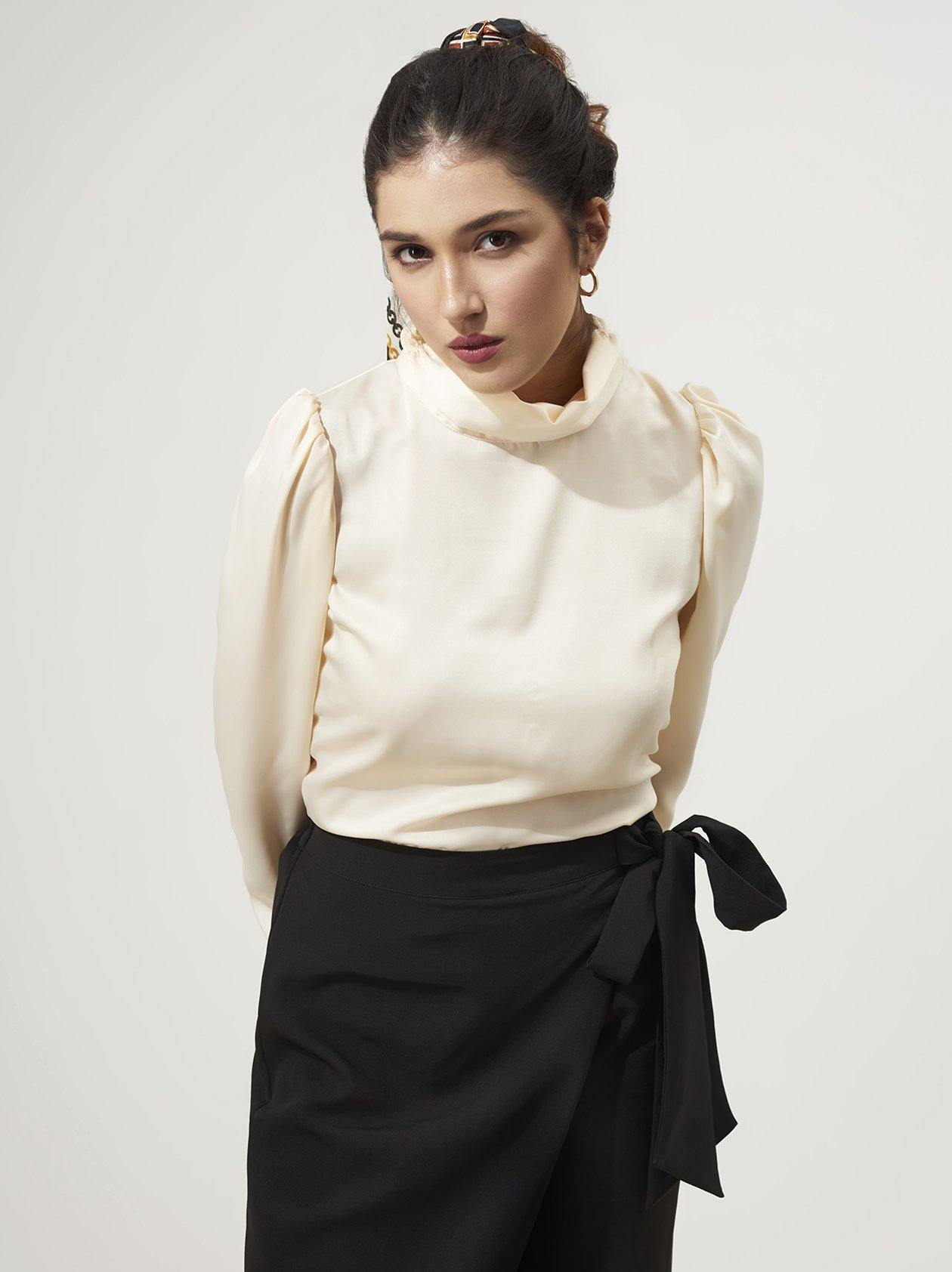 Cream White Top for Women (GBWT1024) - GOOSEBERY