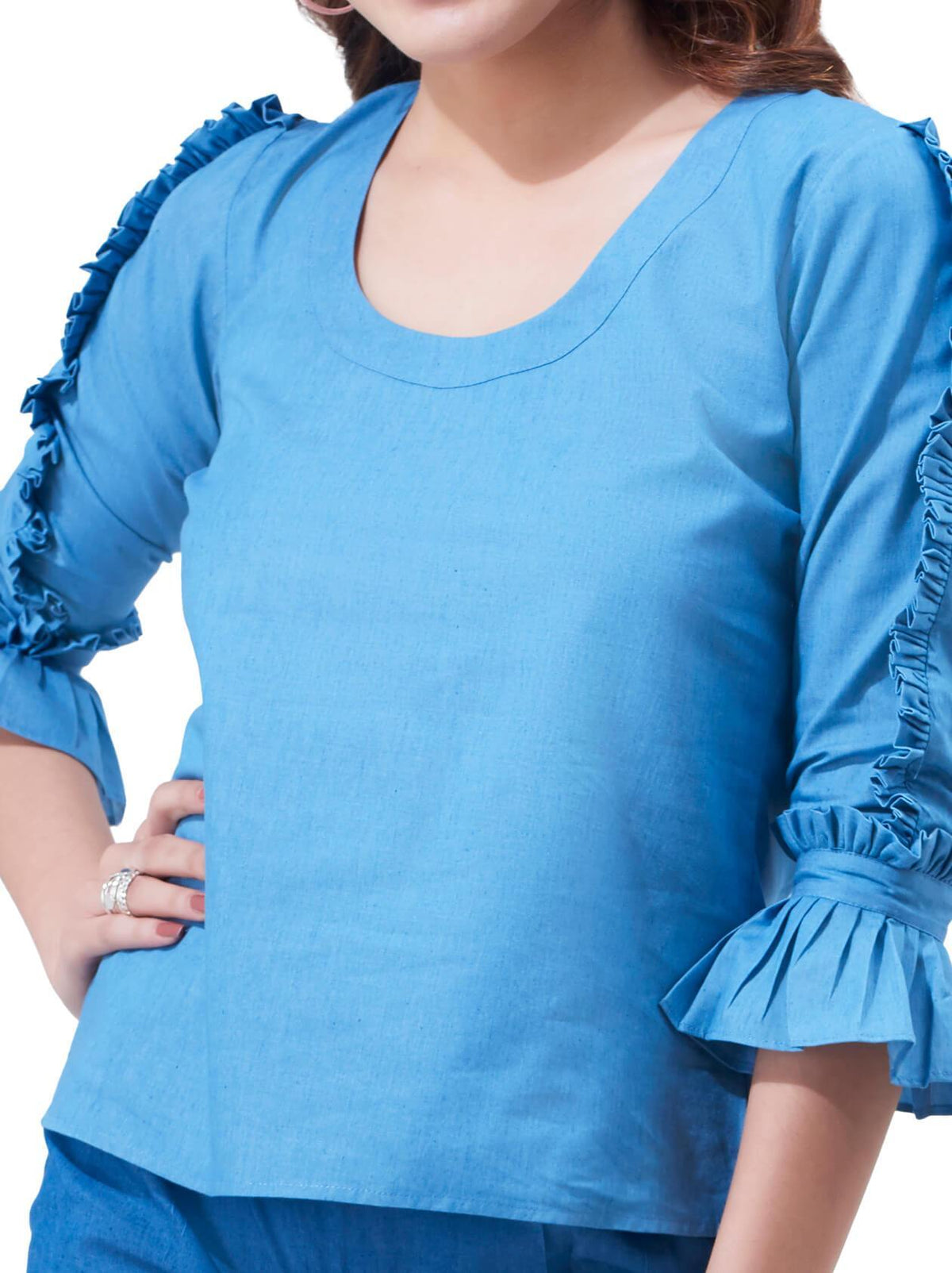 Light Blue Top for Women (GBWT1026) - GOOSEBERY