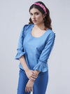 Light Blue Top for Women (GBWT1026) - GOOSEBERY