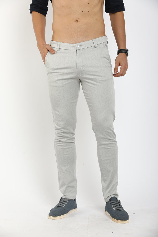 Men Sliver Color Comfort Fit Trousers (CH3004)