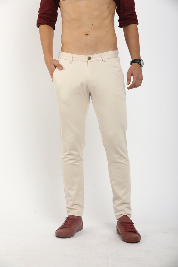 Cream Regular Length Mens Trouser (CTRJ5422)