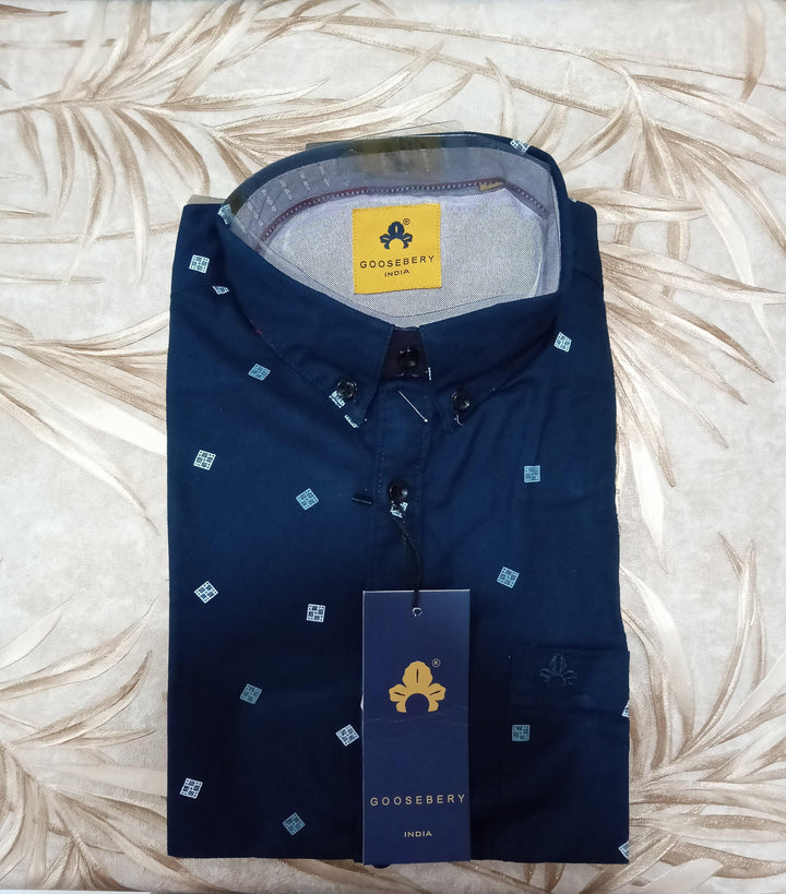Navy Blue Cubist shirt (GBM9017) - G O O S E B E R Y®