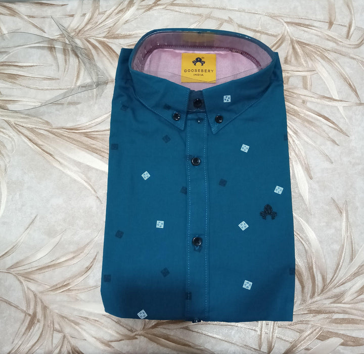 Teal Blue shirt Cubist (GBM9016) - G O O S E B E R Y®