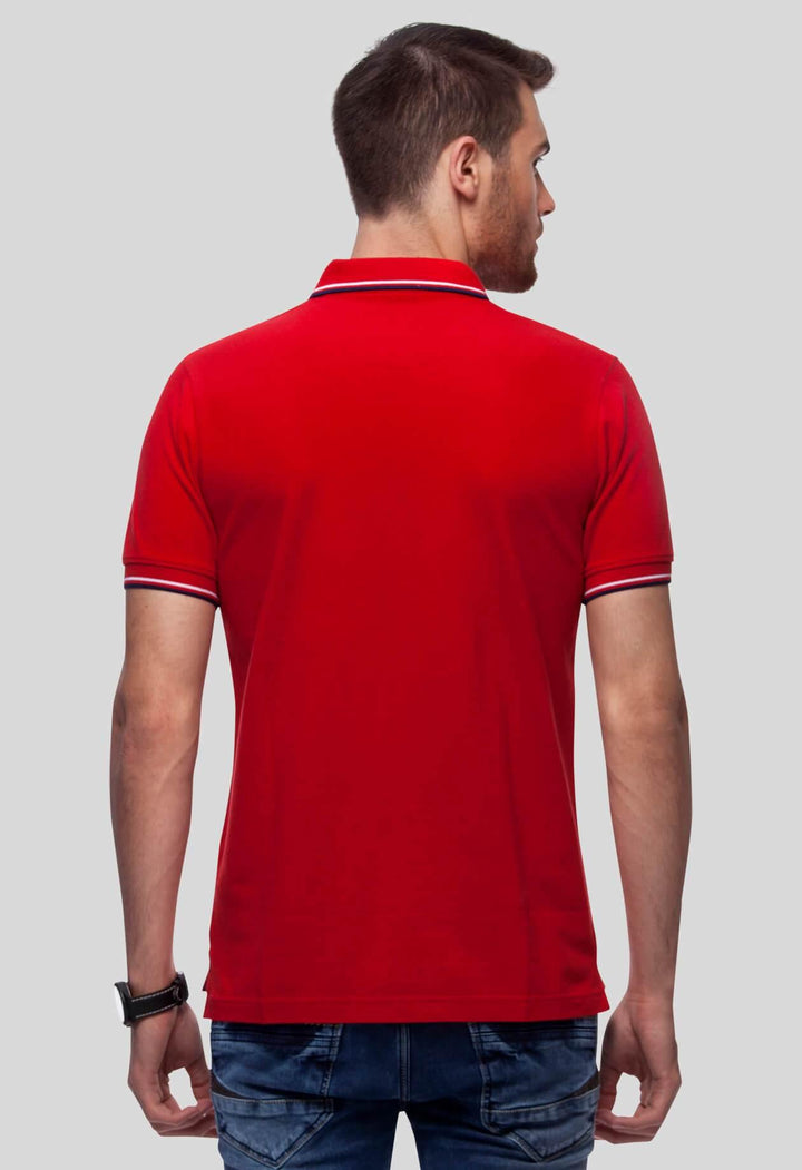 Red Polo T-Shirt for Men (RIBES RED) - GOOSEBERY