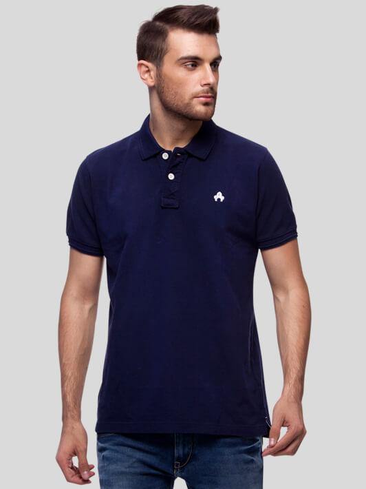 Navy Blue Polo T-Shirt for Men (GROSELLA NAVY BLUE) - GOOSEBERY
