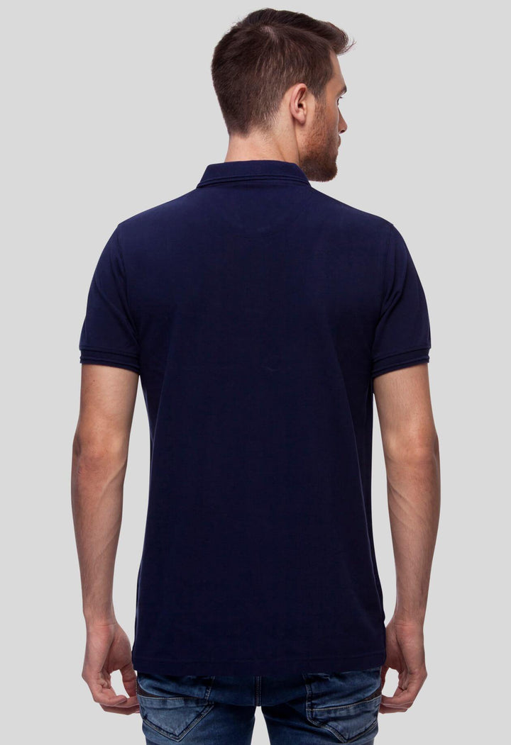 Navy Blue Polo T-Shirt for Men (GROSELLA NAVY BLUE) - GOOSEBERY