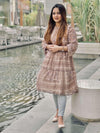 Abstract Printed Knee Length Dress (GBF7008) - GOOSEBERY
