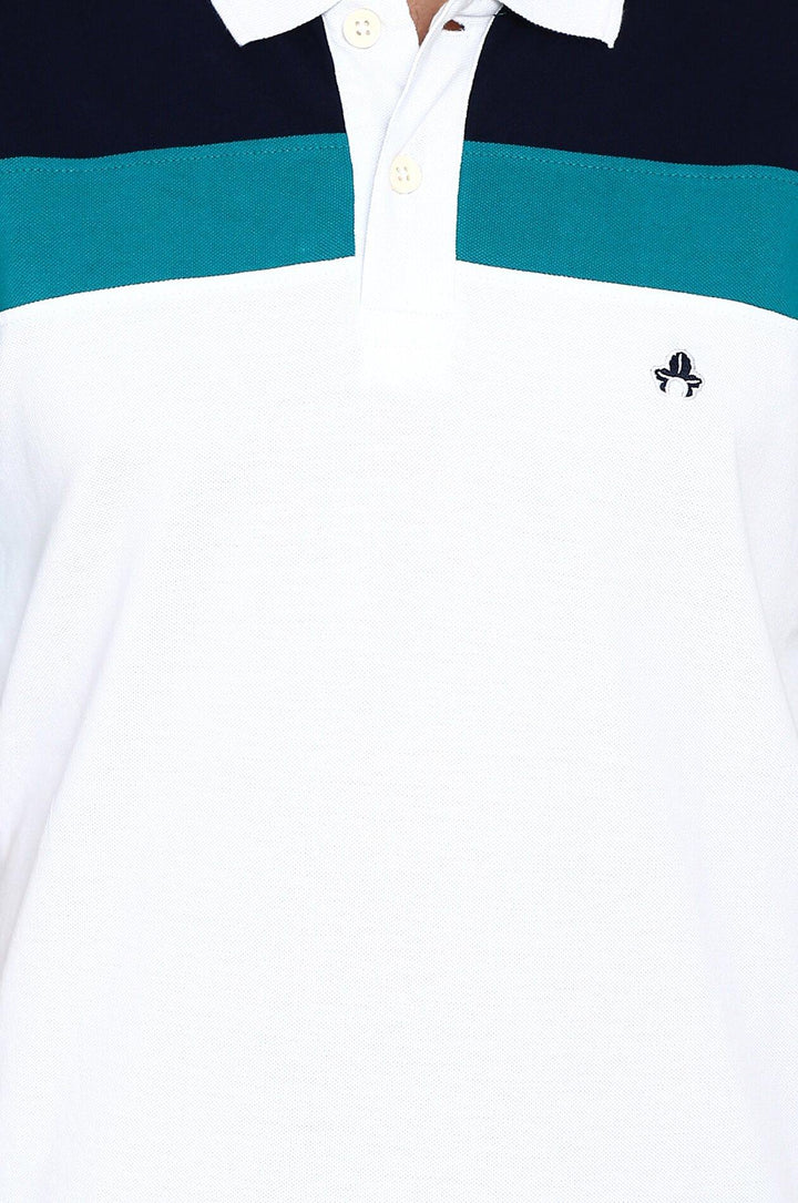 White Polo T-Shirt for Men (JOERA WHITE) - GOOSEBERY