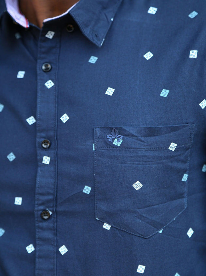 Navy Blue Cubist shirt (GBM9017) - G O O S E B E R Y®