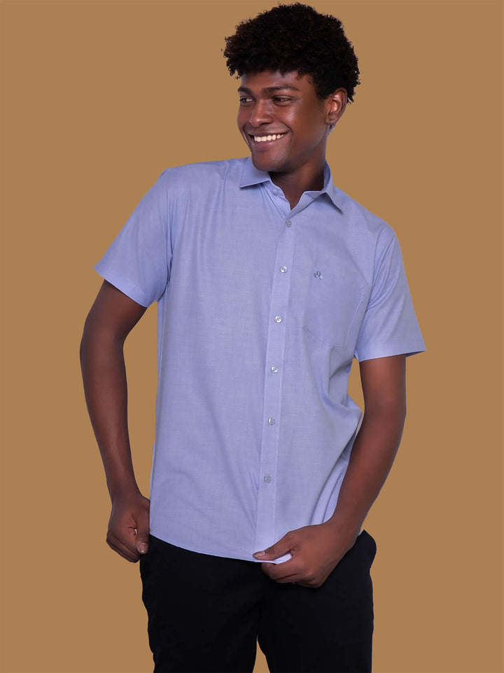 Light Blue Formal Shirt for Men (GBMFRML9002H) - G O O S E B E R Y®