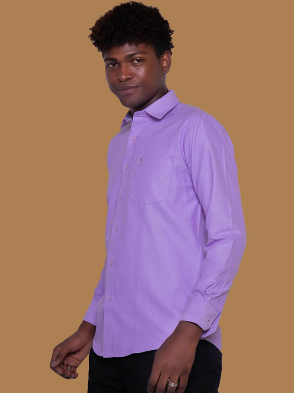 Lavender Formal Shirt for Men (GBMFRML9001F) - G O O S E B E R Y®