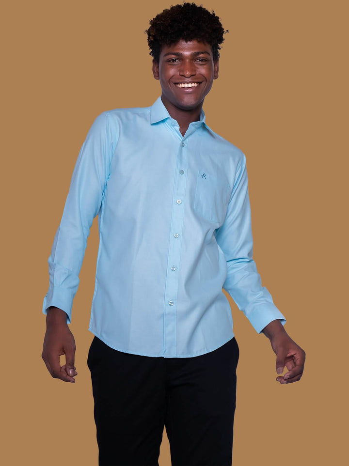 Blue Formal Shirt for Men (GBMFRML9006F) - G O O S E B E R Y®
