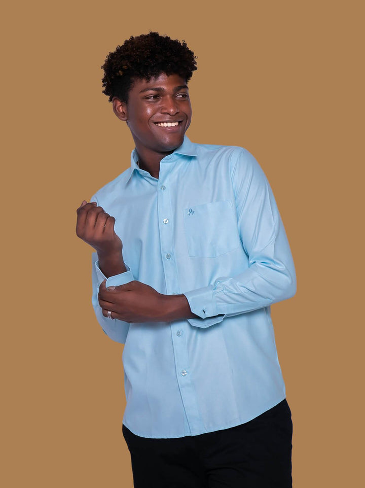 Blue Formal Shirt for Men (GBMFRML9006F) - G O O S E B E R Y®