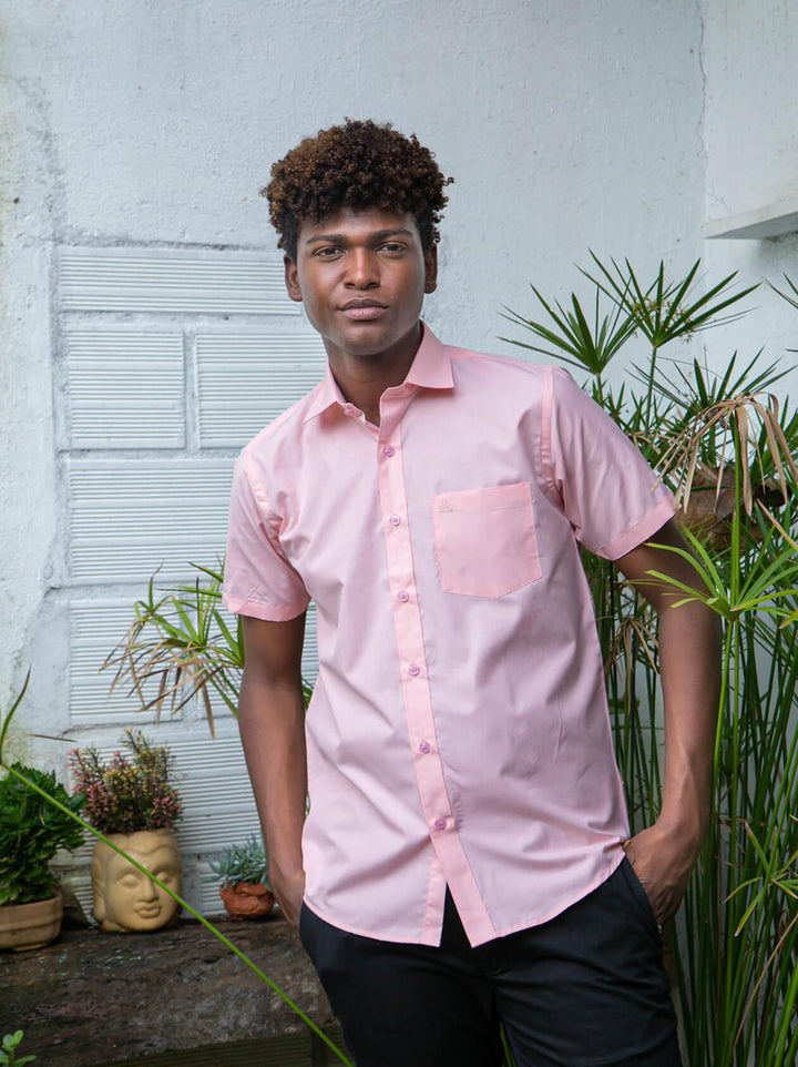 Pink Formal Shirt for Men (GBMFRML9005H) - G O O S E B E R Y®