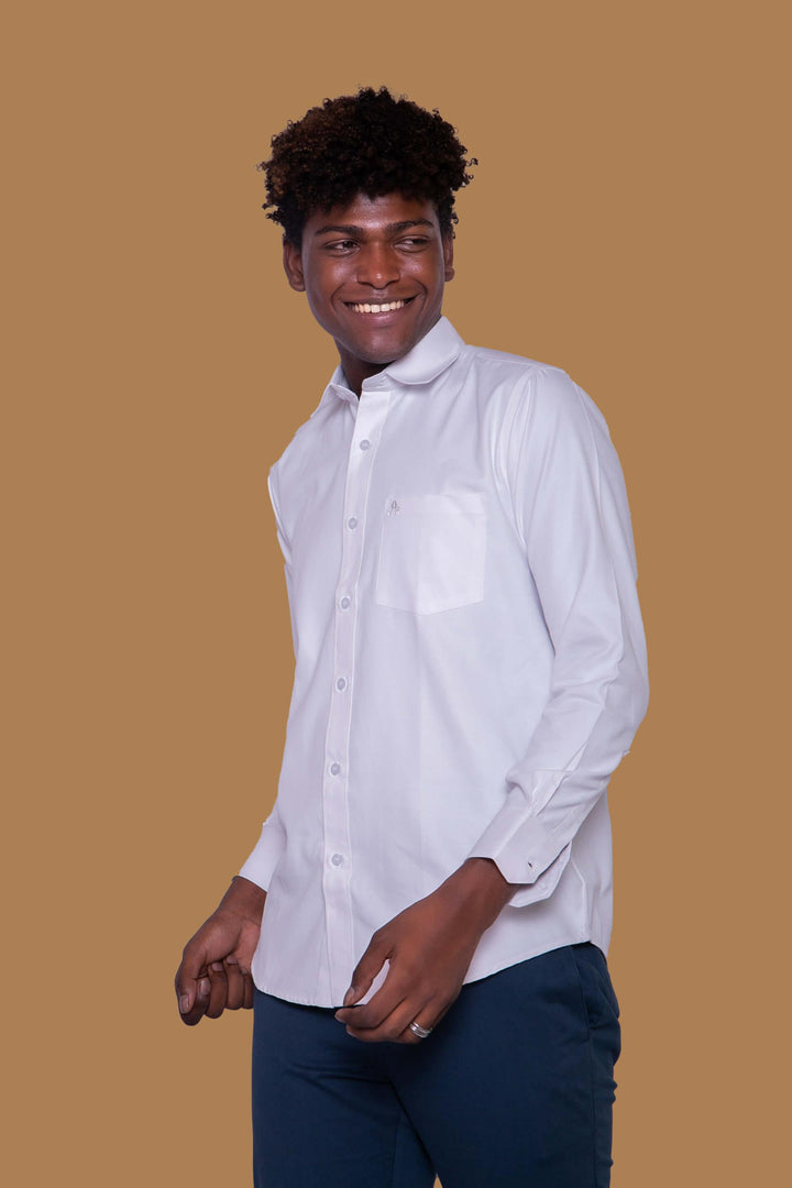 White Formal Shirt for Men (GBMFRML9007F) - G O O S E B E R Y®