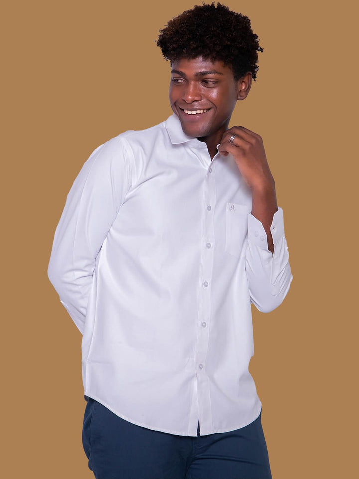 White Formal Shirt for Men (GBMFRML9007F) - G O O S E B E R Y®