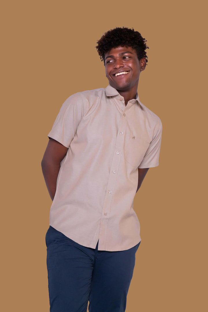 Light Brown Formal Shirt for Men (GBMFRML9004H) - G O O S E B E R Y®