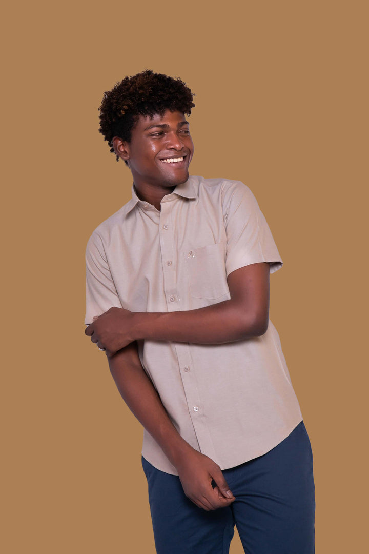 Light Brown Formal Shirt for Men (GBMFRML9004H) - G O O S E B E R Y®