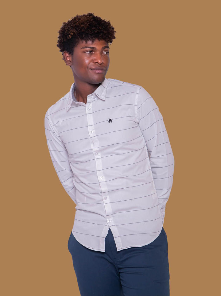 Black and White horizontal striped shirt (GBM9019) - G O O S E B E R Y®