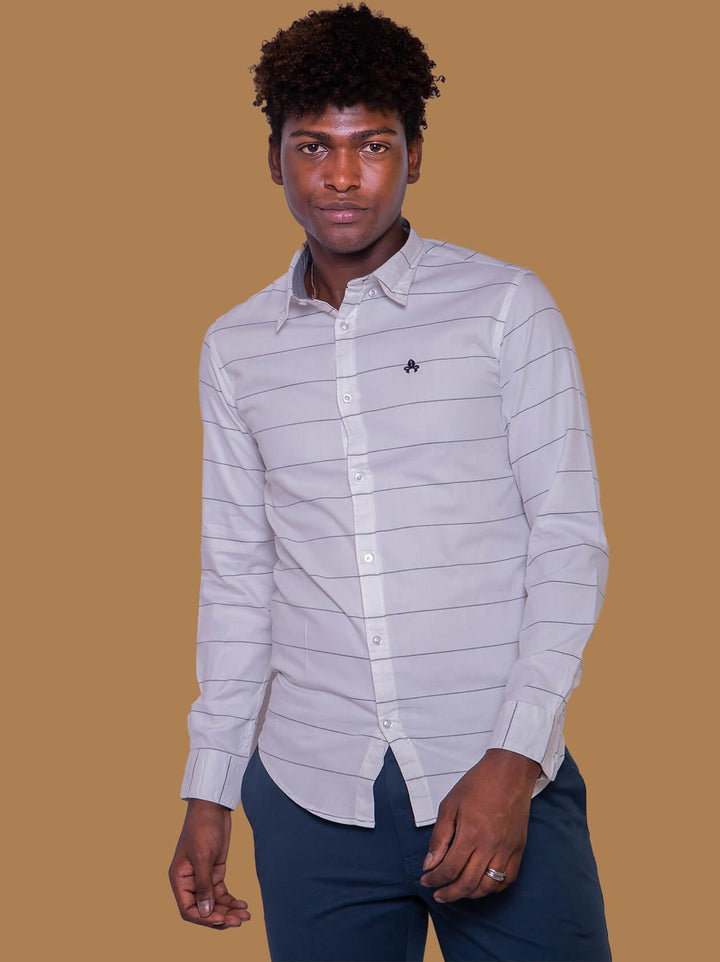 Black and White horizontal striped shirt (GBM9019) - G O O S E B E R Y®