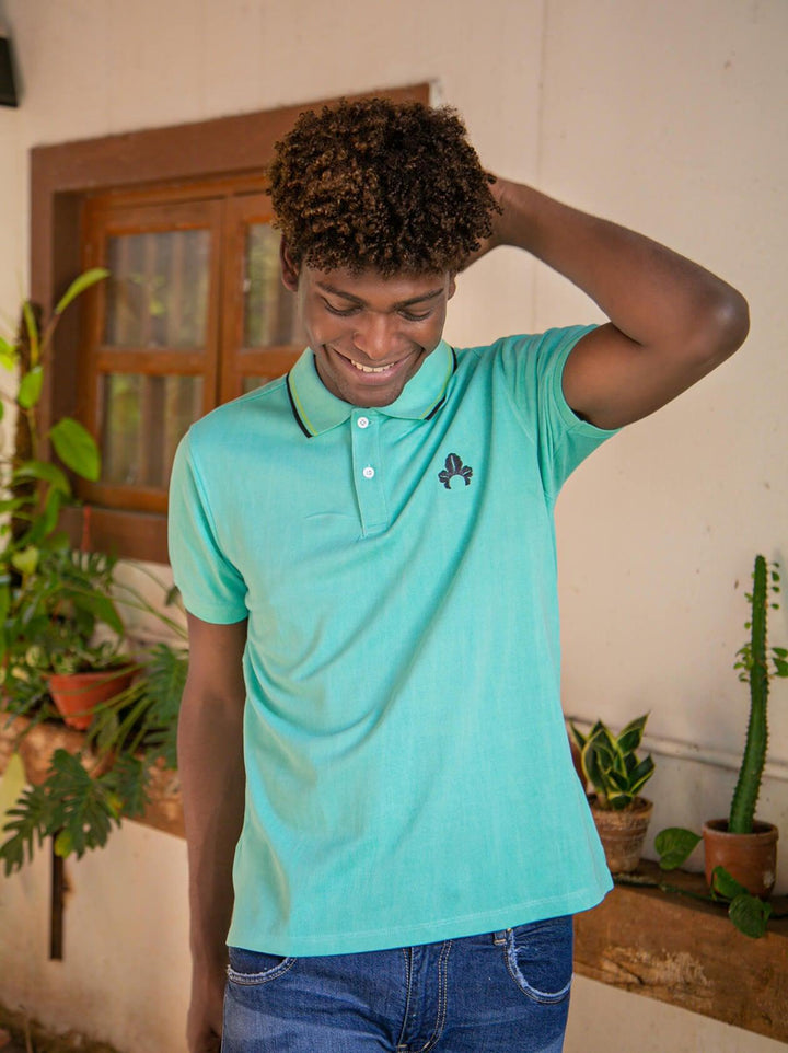 Pista Green Polo T-Shirt for Men (CRISPA 2008) - G O O S E B E R Y®