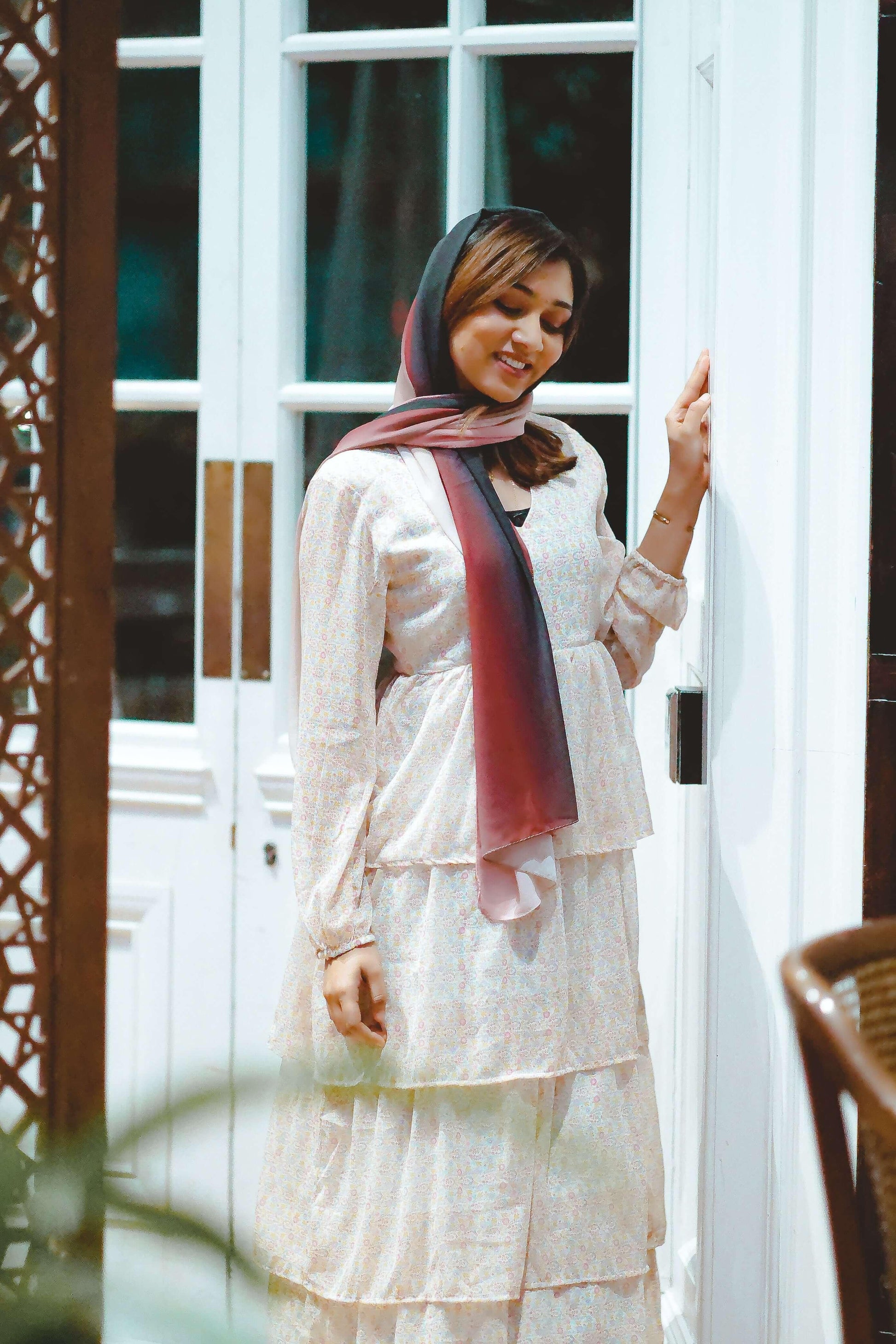 Beige Mixed Printed Maxi Dress (GBF8005B) - G O O S E B E R Y®