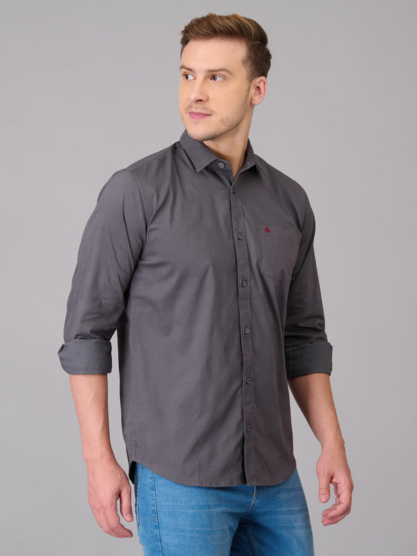 Men Bright Grey Cotton Formal Shirt (GBHM23ED19)