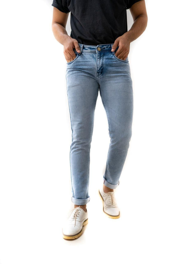 Light Blue Denim Jeans for Men (GBDNM1308) - GOOSEBERY