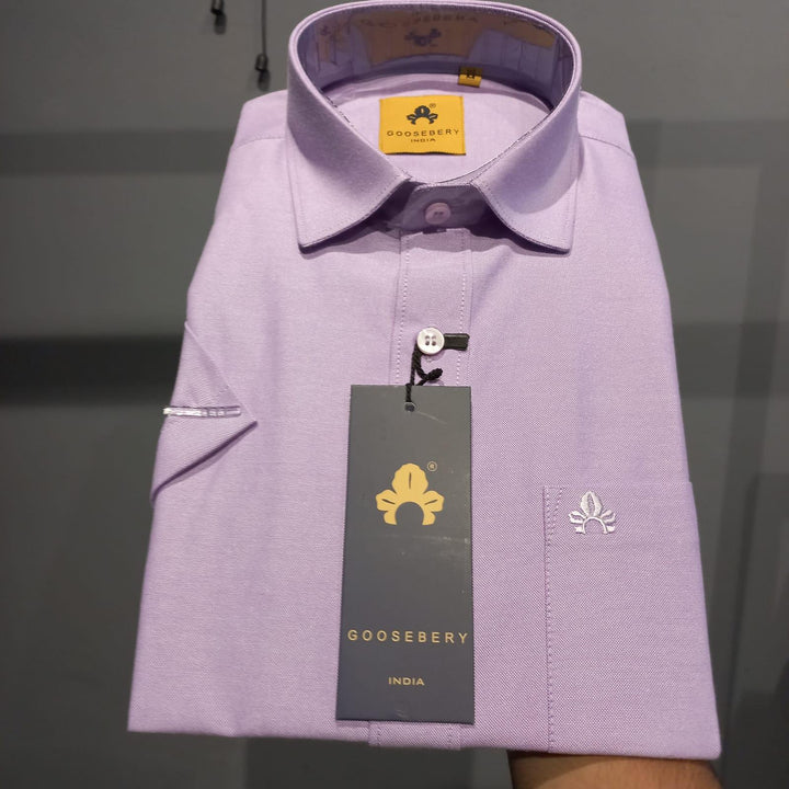 Lavender Formal Shirt for Men (GBMFRML9001F) - G O O S E B E R Y®