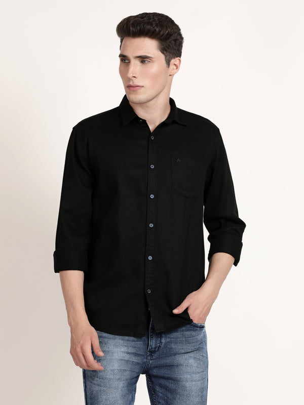 Men Black Solid Formal Shirt (GBHM5025)