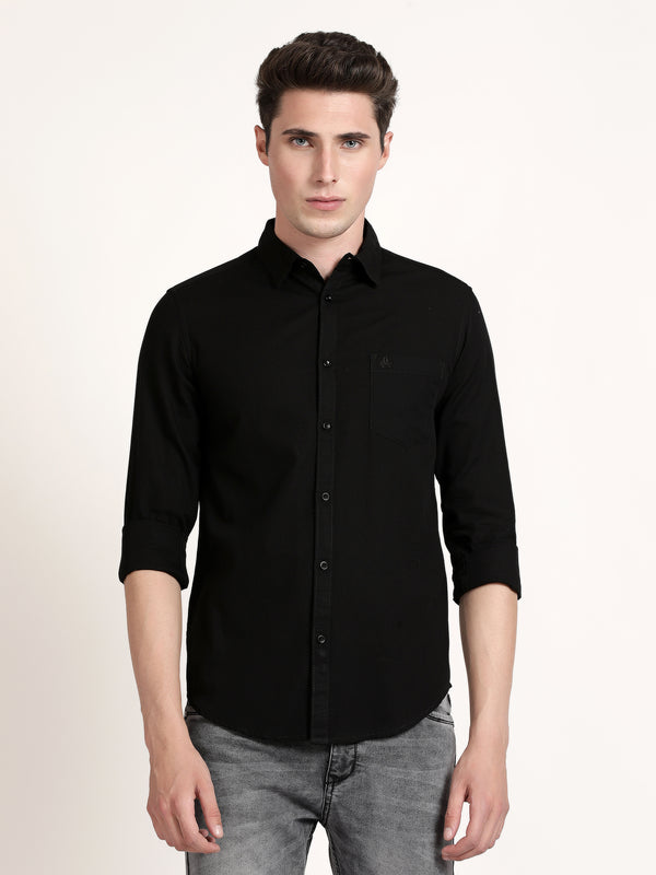 Men Black Solid Formal Shirt (GBRJ6025)