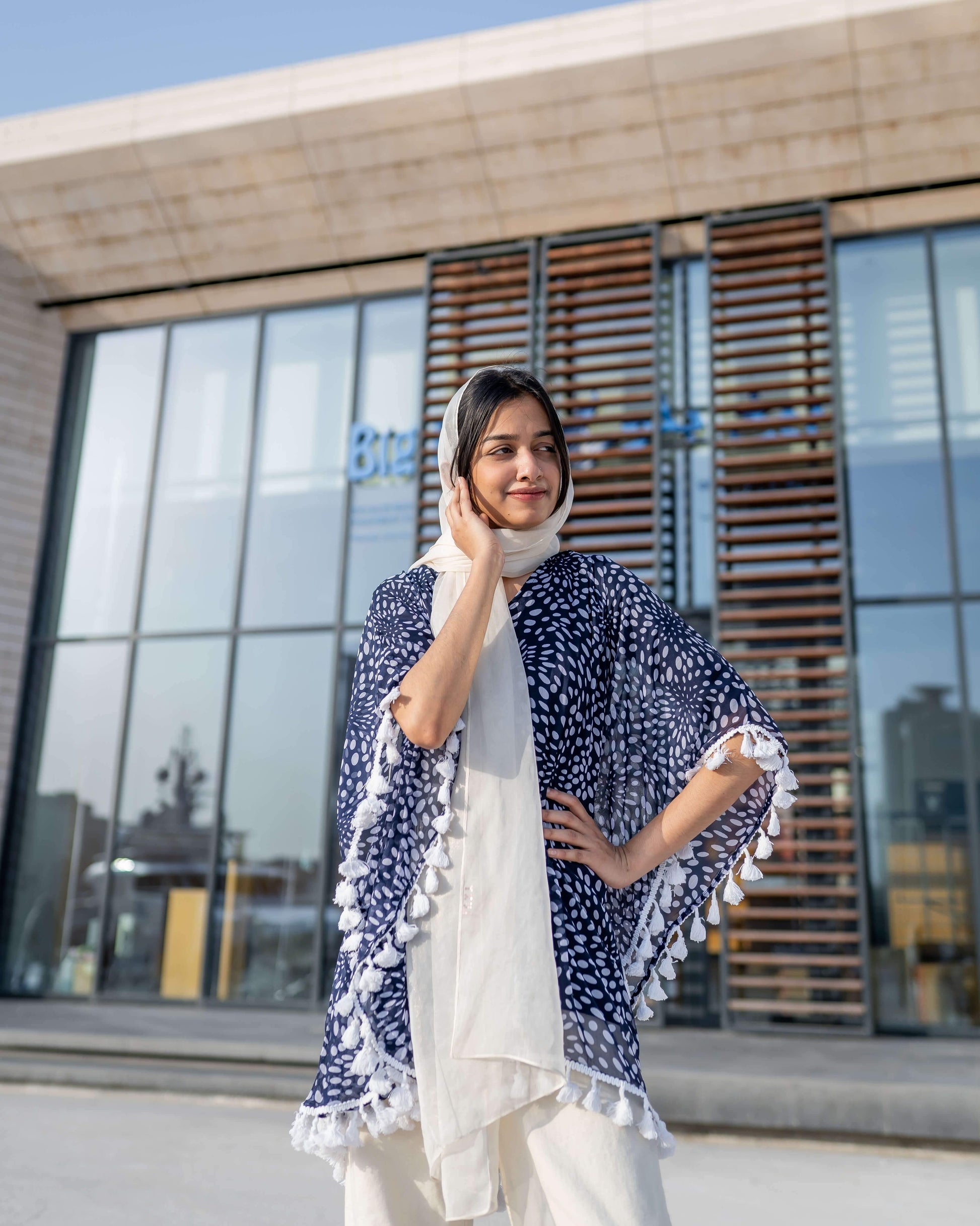 Polka dot Kaftan Top with lace detailing (GBF7011) - GOOSEBERY