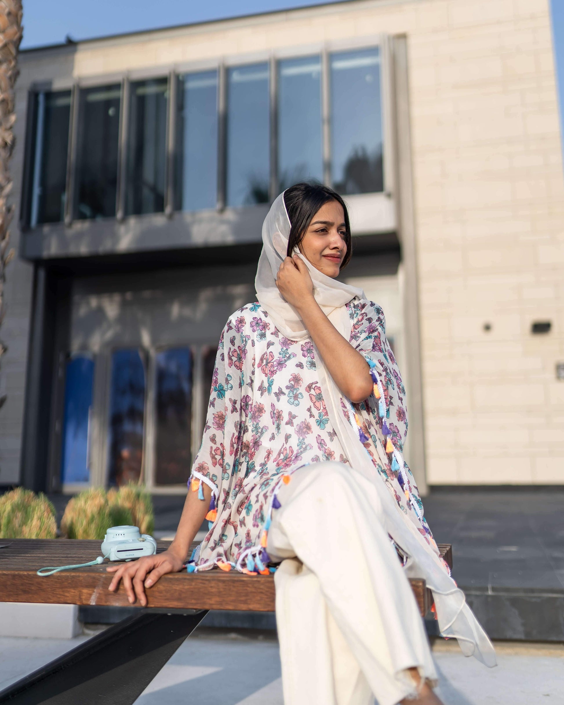 Polka dot Kaftan Top with lace detailing (GBF7012) - GOOSEBERY