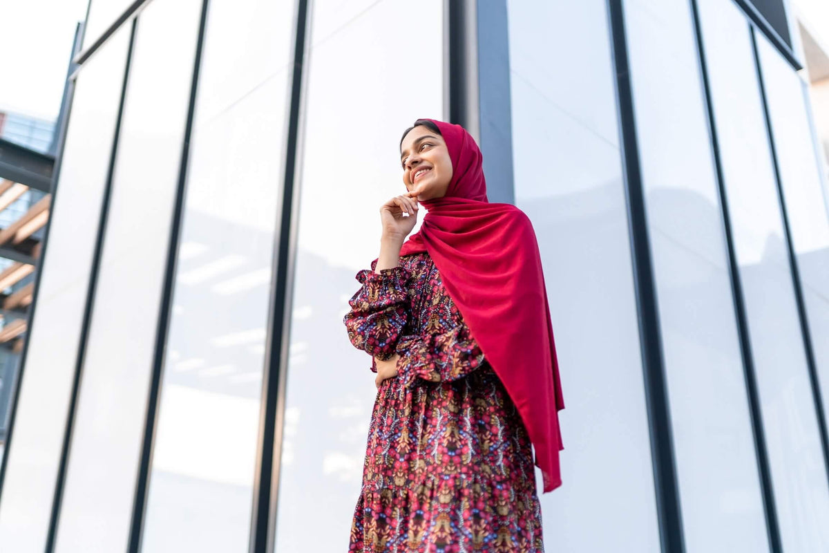 Red Floral Print maxi dress (GBF7002) - GOOSEBERY